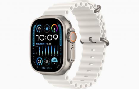 Apple Watch Ultra 2 49 мм Titanium Case, титановый/белый Ocean Band